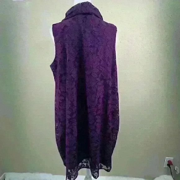 Lane Bryant Women’s Size 18 Purple Lace Dress Sleeveless  Mid Party Sumer  DC1 - Picture 2 of 6